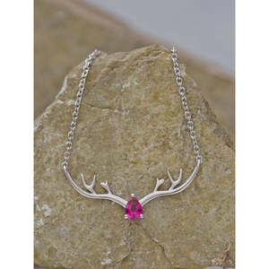 Joyas adornadas Vintage de moda collar de Ciervo de Oro rosa para mujer compromiso fino colgante rubí diamante circón perla chapado en rodio - Product Image 3