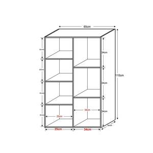 Estantería de 7 estantes negra Suntalam doble multiusos moderna del fabricante turco para sala de estar - Product Image 3
