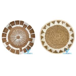 Assiette murale en paille de jacinthe d'eau Art déco Vietrustic pour le salon et la décoration d'anniversaire - Product Image 3