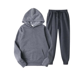 2024 Latest Design Solid Color <b>Men</b> Blank Plus Sizes Hoodies <b>Pullover</b> <b>Men</b> Sports Design Own logo Casual Hoodies with Pant Set - Product Image 6