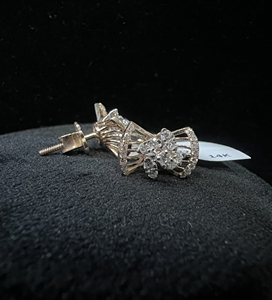 Boucles d'oreilles élégantes en forme de grappe de diamants naturels 14K or massif bijoux de luxe conception solitaire coupe brillante à la mode troisième partie - Product Image 4