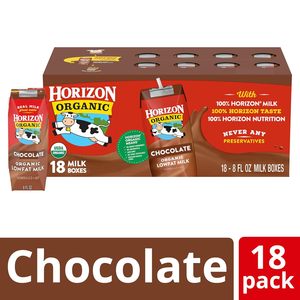 Horizon Organic <b>Shelf</b> Stable 1% Lowfat Chocolate Milk <b>Boxes</b>, Pack of 18 - 8g Protein per Serving - Product Image 2