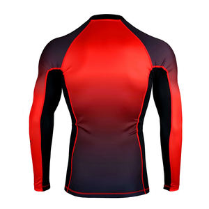 Ventes en gros de rashguards pour hommes BJJ MMA, manches longues, coupe ajustée, pull-over, vêtements de compression pour la salle de sport et le fitness, pour adultes - Product Image 2
