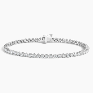 Pulsera de Diamantes de Moissanita Redondos de 7 Pulgadas y Plata de Ley 925, Estilo Clásico Unisex, Joyería Fina, Regalo Perfecto - Product Image 2