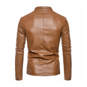 Veste en cuir en peau de mouton pour hommes de haute qualité personnalisée en gros col montant différents Styles couleurs cuir enduit - Product Image 5