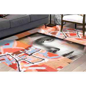 Alfombra con Diseño de Grafiti Urbano: Alfombra Moderna de Chenilla con Estilo Callejero - Product Image 4