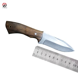 Couteau de chasse à lame fixe de qualité industrielle avec logo personnalisé, en acier Damas fait main, forgé à la main, à manche intégral, avec garantie d'un an - Product Image 2