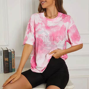 Camisetas con tinte de corbata para mujer, servicio OEM, logotipo y diseño personalizados, verano, transpirables, ecológicas, de alta calidad - Product Image 5