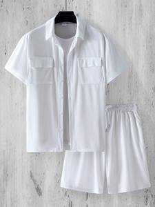 ชุดเสื้อกางเกงขาสั้นผ้าฝ้าย100% คุณภาพพรีเมี่ยมชุดเสื้อยืดคอปกพับลงแบบกำหนดเองชุดกางเกงขาสั้นระบายอากาศมีสไตล์สำหรับผู้ชาย - Product Image 6