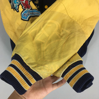Veste universitaire en toile de qualité supérieure, motif étoile et lettres contrastées bleu-jaune, idéale pour l'hiver, prix de gros