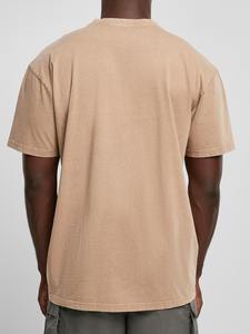 T-shirt ample à épaules tombantes en gros, 260 g/m², t-shirt vintage lourd à col montant pour hommes - Product Image 6