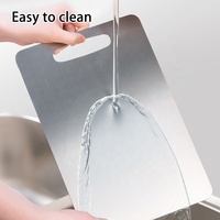 Vente chaude accessoires de cuisine grands blocs à découper planche à découper en acier inoxydable Double face avec poignée facile à saisir