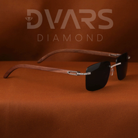 Nouvelles Lunettes de Soleil Unisexe Demi-Cerclées Carrées Personnalisées Dvars Diamond DS-07 avec Verres Anti-Reflets et Design Tendance Moissanite Effet Givré