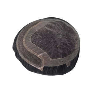 วิกผมผู้ชายแบบผูกเชือกด้านหน้า ทำจากผมแท้ชนิดอินเดียเรมี่ ยี่ห้อ Taz Hair จากบังกลาเทศ แบบลอนลึก  แบบเส้นเดียว  ผสมผมสีเทา 50% - Product Image 5