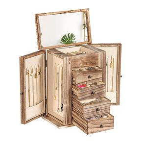 Boîte à bijoux en bois poli de luxe antique, écologique, personnalisée, de forme rectangulaire, design moderne, sculptée, pour emballage de bracelets - Product Image 5