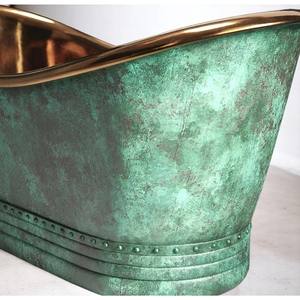 Baignoire FAIBLE quantité minimale de commande faite à la main, baignoire en cuivre oxydé, baignoire à patine vintage pour salle de bain de luxe - Product Image 6