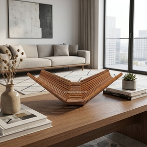 Bol de rangement en teck pliable, éco-responsable, fait main, naturel, pour les fêtes et la décoration de la maison - Product Image 6