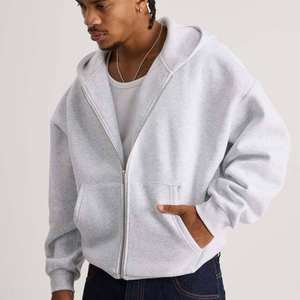 Sudadera con capucha personalizada 100% algodón de lana pesada de gran tamaño para hombre, Sudadera con capucha Boxy Fit, ropa de calle informal en blanco, sudadera con cremallera personalizada - Product Image 6