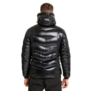 High Quality Waterproof <b>Canvas</b> Puffer Jacket for Men Stand Block Quilted Custom Logo Printing Directly Manufacturer for Winter - Product Image 4