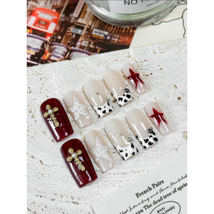 Charmes en forme de croix étoilée pour nail art à coller - Product Image 1