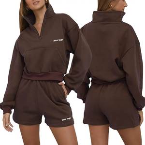 Ensemble de survêtement pour femme de haute qualité, écologique, respirant, léger, à séchage rapide, extensible dans les quatre sens, avec fermeture éclair 1/4 - Product Image 3