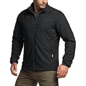 Men's <b>Canvas</b> <b>Jacket</b> with Stand Collar Front Logo Full Zipper Waterproof Hooded Breathable Anti-Wrinkle Quick Dry - Product Image 1