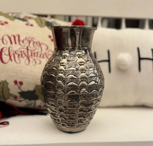 Vase rond en métal élégant pour les centres de table de cérémonie, fait à la main, pour le bureau, la décoration de la maison, l'hôtel, vase à fleurs tendance - Product Image 4