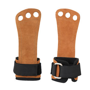 GAF Empuñaduras de gimnasia de cuero de 3 agujeros Empuñaduras de mano de levantamiento de pesas con soporte de muñeca Entrenamiento de protección de Palma - Product Image 1