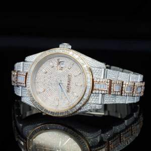 Reloj Mecánico de Pulsera de Cuero con Diamantes Moissanite para Hombre, Estilo Hip Hop, con Esfera de Cristal Analógica, de Acero Inoxidable, Regalo para Él - Product Image 2