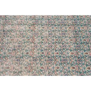 พรมวินเทจขนาด 6.3x9.3 ฟุต สีน้ำเงินส้ม ลายดอกไม้สไตล์ตุรกี ทำจากขนสัตว์ - Product Image 5