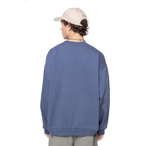 Men Streetwear Regular Fit Sweatshirt 450 GSM Cotton Fleece Crewneck Heavyweight Winter Pullover Lined Eco-Friendly Silk Screen - Product Image 3