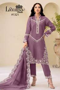 El último diseñador Faux Georgette Hand Work Printed Kurti Set de Fab Zone - Product Image 5