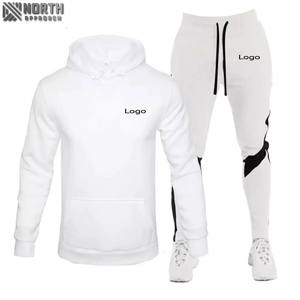 Survêtement de sport pour hommes 100% coton survêtements chemise ensemble court Logo personnalisé poids lourd respirant pour l'hiver deux pièces - Product Image 2