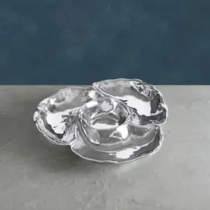 Tazón de Cerámica de Lujo para Mesa de Centro, Decoración del Hogar, Hecho a Mano, Ecológico, Seguro, Plateado, Redondo, Zahid Exports - Product Image 2