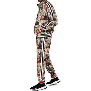 ชุดวอร์มวิ่งและออกกำลังกายสำหรับผู้ชายแจ็คเก็ตมีซิประบายอากาศได้ดีจับคู่กับกางเกงวิ่งปรับได้ลายเสือลายทาง g ลายพราง - Product Image 4