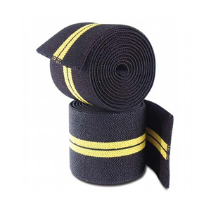 Wholesale Cotton Knee Support Bandage <b>White</b> with Red Stripes Breathable Pull-On Protection Unisex All Seasons - Product Image 4