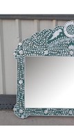 Miroir mural de mariage haut de gamme en nacre incrustée, écologique, couleur personnalisée, forme irrégulière, décoration élégante faite à la main pour