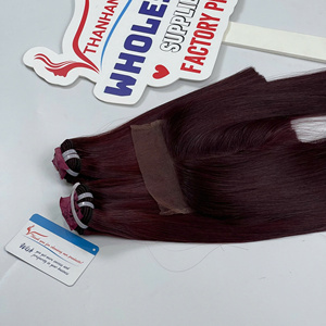 Extensiones de cabello virgen vietnamita de alta calidad Natural 100%, cabello de trama liso de hueso de color natural dibujado Doble - Product Image 6