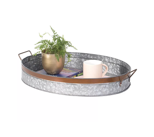 Bandeja de servicio de metal galvanizado estilo indio de diseñador tradicional plato elegante de forma cuadrada uso doméstico al por mayor - Product Image 6