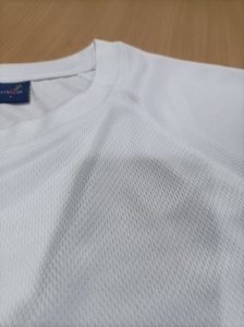 100% poliéster Micro malla tejido de punto manga raglán camiseta para DTG sublimación serigrafía camiseta para fabricado a granel - Product Image 5