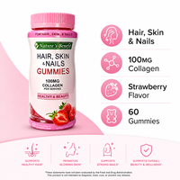 Gummies aux herbes pour cheveux, peau et ongles, saveur fraise, avec collagène, 60 unités, complément alimentaire beauté, OEM ODM, marque privée