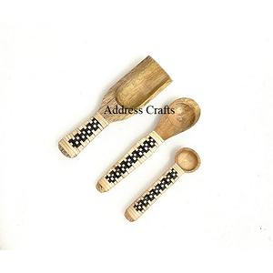 Eco Friendly Organic Wooden <b>Measuring</b> <b>Spoon</b> Set With Rattan Woven Multi-Purpose Heat Resistant Safe Salt & Sugar Tablespoon - Product Image 1