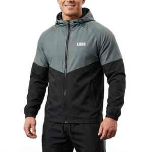 Survêtements de sport unisexes en nylon vierge OEM pour hommes, ensemble veste et pantalon de survêtement unisexe de haute qualité avec fermeture éclair réglable aux jambes - Product Image 1