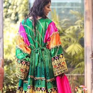 Ropa tradicional hecha a mano vestido afgano de alta calidad mejor Material afgano Vintage vestidos de mujer 0640 - Product Image 2