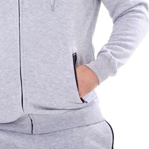 2025 Collection Hiver Premium 100% Coton Survêtements pour Hommes Motif Solide Marque Privée Jogger Ensembles Logo Personnalisé Respirant - Product Image 2
