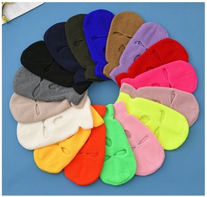 Unisex Full Face Knit Balaclava Custom Embroidered Logo 3-Hole Thermal Elastic Breathable Acrylic Ski Mask for Winter Sports for - Product Image 5