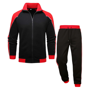 Conjunto de chándal para hombre con chaqueta y pantalones con cremallera, ropa deportiva de dos piezas, traje de entrenamiento para correr, atuendo informal para gimnasio, venta al por mayor - Product Image 1