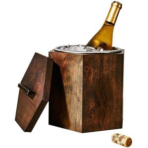 <b>Gold</b> Plated Stainless Steel Metal <b>Ice</b> <b>Bucket</b> with Tong for Chilled Drinks and Easy Serving Metal Cooler - Product Image 5