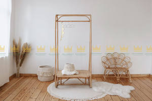 Rotin bébé et adulte tissu cintre support support supports pour accrocher vêtements garde-robe décor fille chambre - Product Image 3