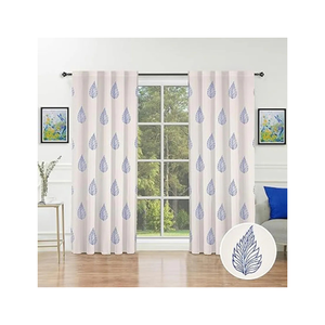 Motivo abstracto Jacquard Touch cortinas en lona ligera 5x9 pies con GOTS certificado 100% algodón bordado paneles cortinas - Product Image 1